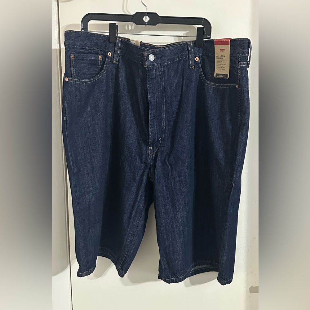 Levi's Men's New 469 Loose Fit Dark Blue Denim Jean Shorts Size 42
